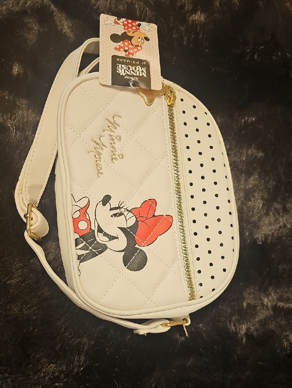 Primark Disney Minnie Mouse Ivory Quilted Crossbody Bag NWT